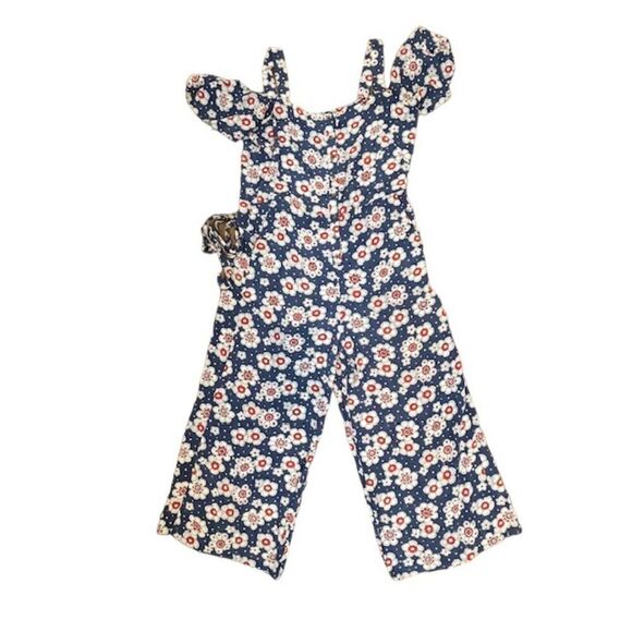 M.i.h. Jeans Silk Elodie All In One Jumpsuit Blue White Red Floral Size Medium - Picture 2 of 15